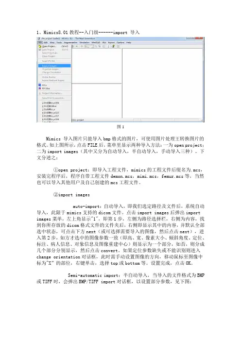 Mimics8.01简易教程