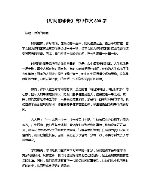 《时间的珍贵》高中作文800字