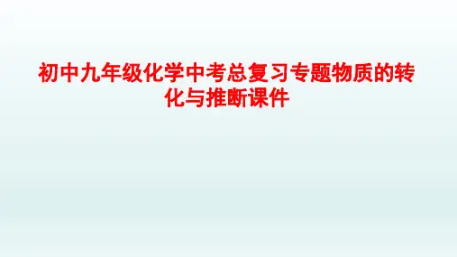 初中九年级化学中考总复习专题物质的转化与推断课件PPT