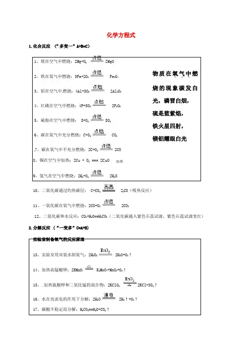 内蒙古鄂尔多斯市东胜区九年级化学上册 第四章 生命之源—水 4.4 化学方程式(2)素材 (新版)粤教版