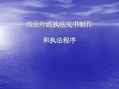 渔业行政执法文书制作和执法程序参考幻灯片