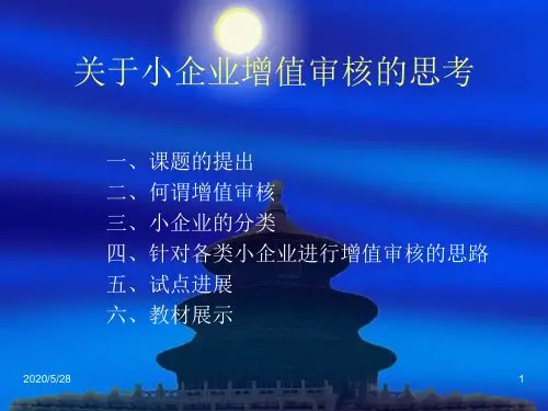 关于小企业资料新增值审核的思考