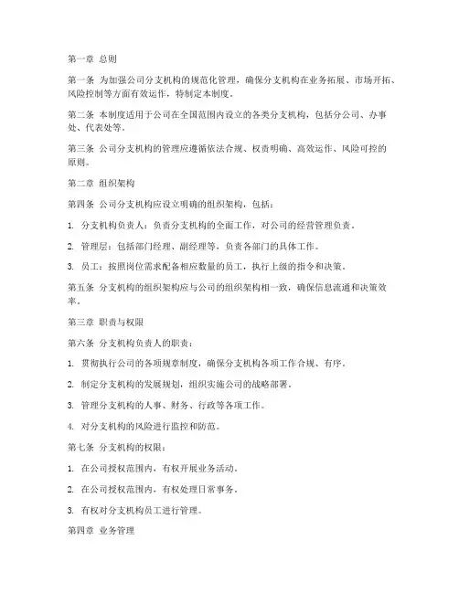 公司分支管理制度