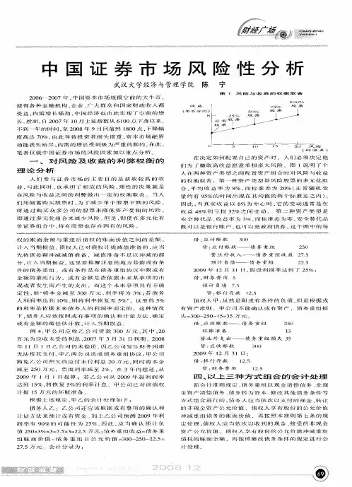 中国证券市场风险性分析