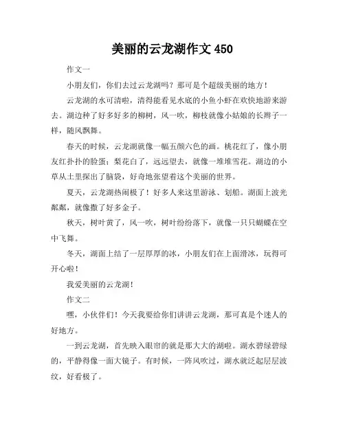 美丽的云龙湖作文450