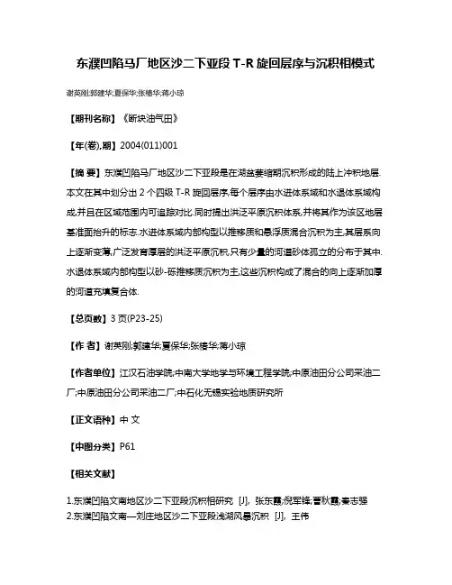东濮凹陷马厂地区沙二下亚段T-R旋回层序与沉积相模式