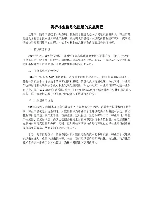 浅析林业信息化建设的发展路径