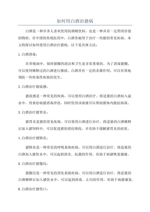 如何用白酒治猪病