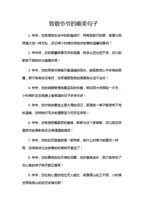 致敬爷爷的唯美句子