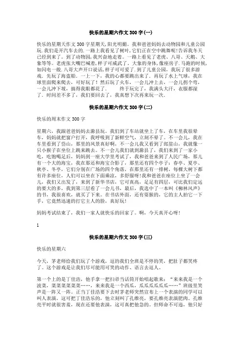 快乐的星期六作文300字