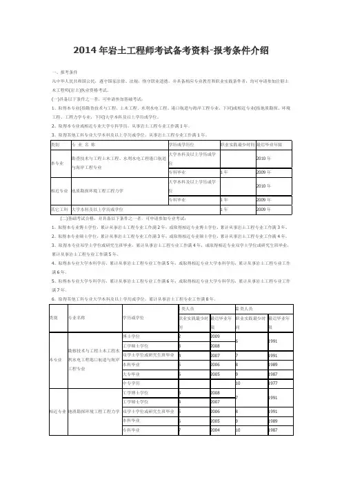 2014年岩土工程师考试备考资料