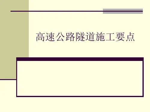高速公路隧道中施工要点PPT课件