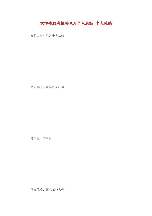 大学生政府机关见习个人总结_个人总结.doc