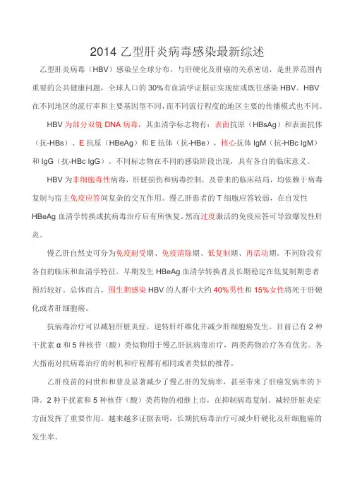 2014乙肝感染最新综述