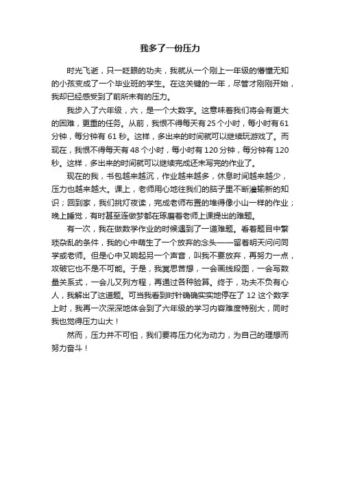 我多了一份压力
