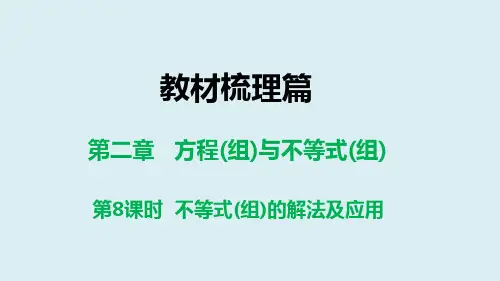 2024年中考数学总复习课件+第8课时+不等式(组)的解法及应用
