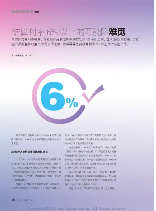 结算利率6%以上的万能险难觅