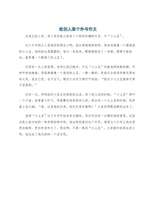 给别人取个外号作文