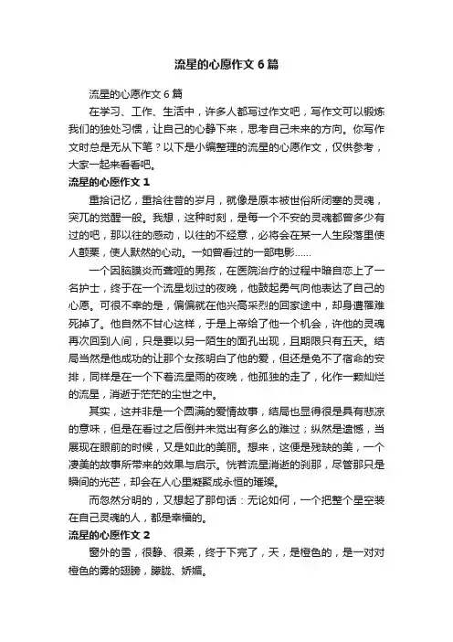 流星的心愿作文6篇
