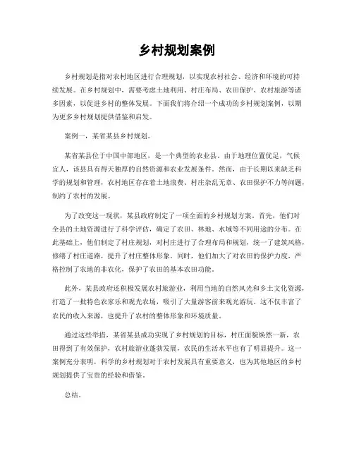 乡村规划案例