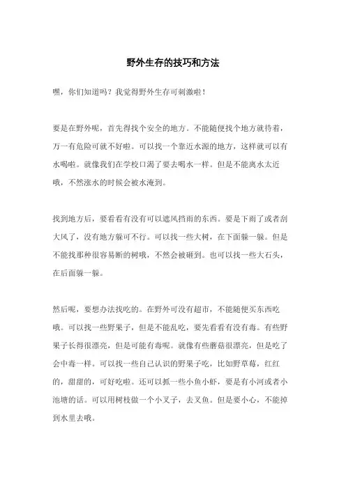 野外生存的技巧和方法