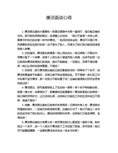 廉洁面谈心得