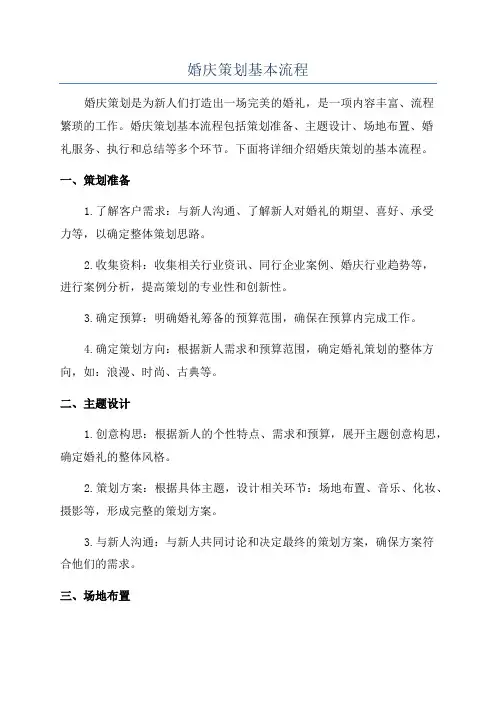 婚庆策划基本流程