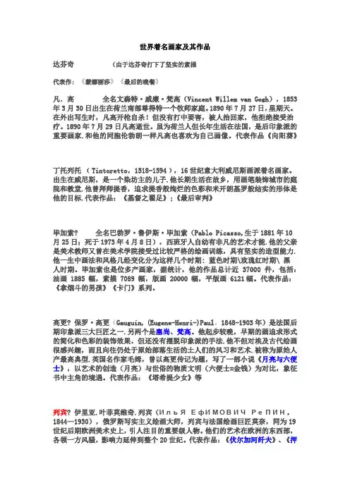 世界著名画家及其作品