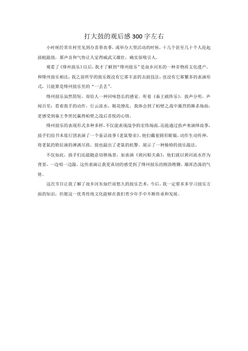 打大鼓的观后感300字左右