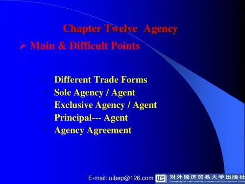 Chapter 12 Agency