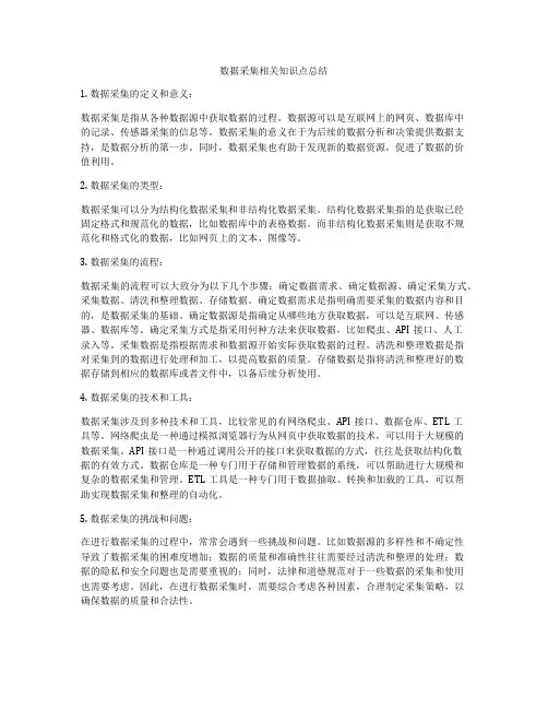 数据采集相关知识点总结