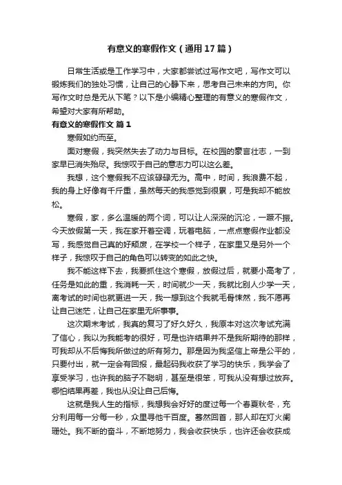 有意义的寒假作文（通用17篇）
