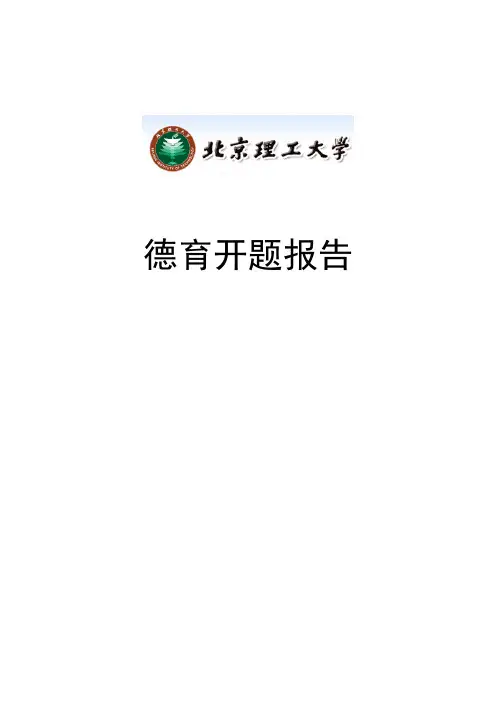 德育开题报告
