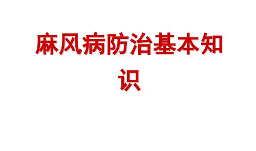 麻风病防治知识培训