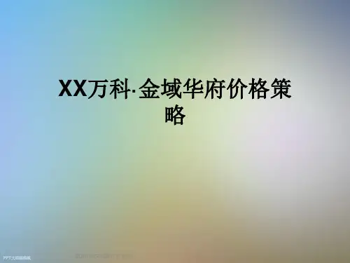 XX万科·金域华府价格策略