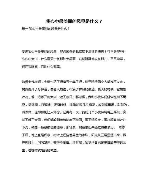 作文《我心中最美丽的风景是什么？》