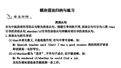 2019年春外研版九年级下册英语习题课件：Module 8 模块语法归纳与练习(共12张PPT)