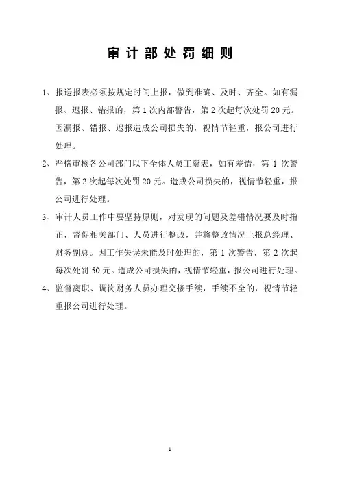 审计部处罚细则