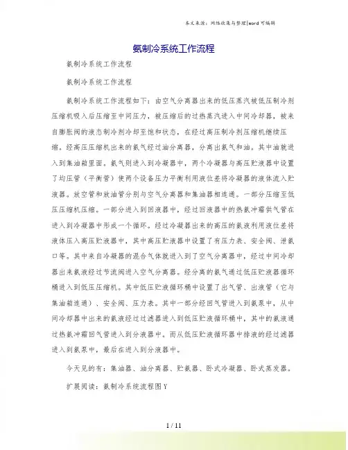 氨制冷系统工作流程