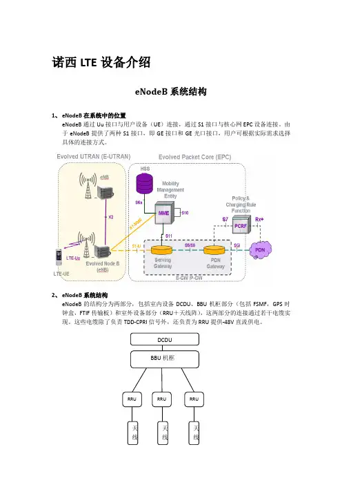 诺西LTE设备介绍