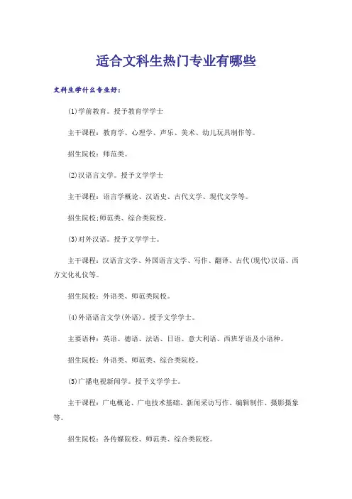 大学_适合文科生热门专业有哪些