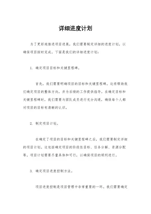 详细进度计划