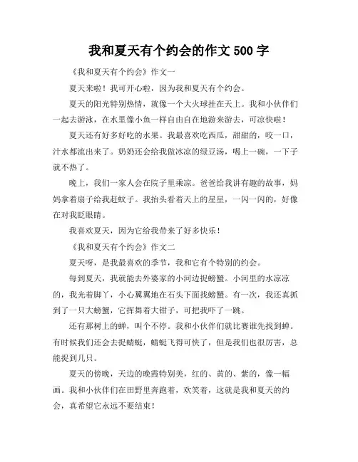 我和夏天有个约会的作文500字