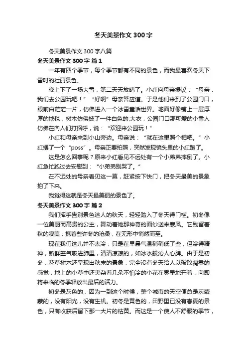 冬天美景作文300字八篇