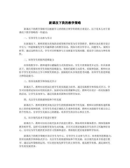 新课改下我的教学策略