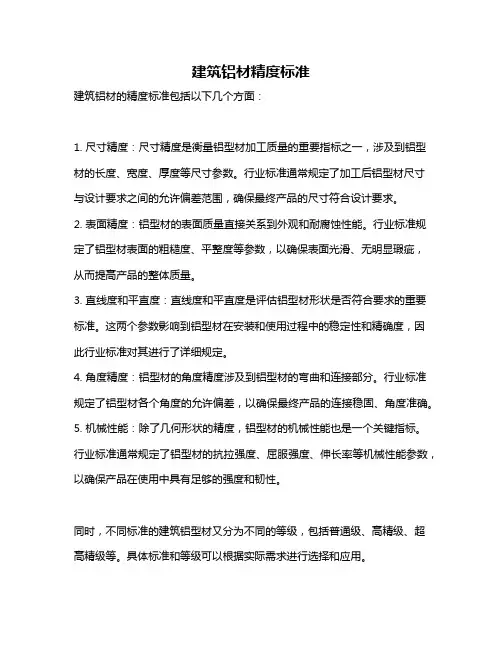 建筑铝材精度标准