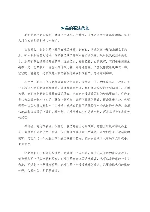 对美的看法范文