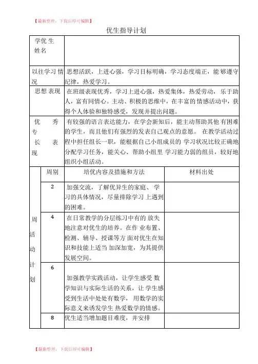 优生培养记录(完整资料).doc