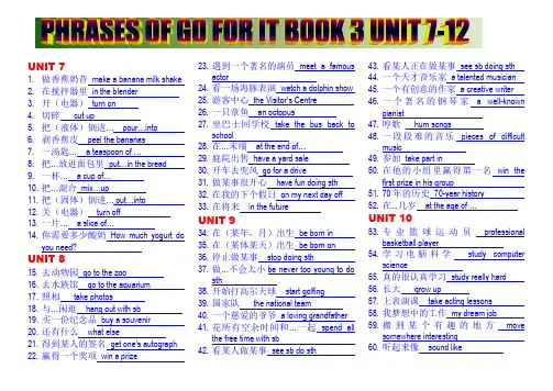 新目标八年级上 Unit 7--12翻译