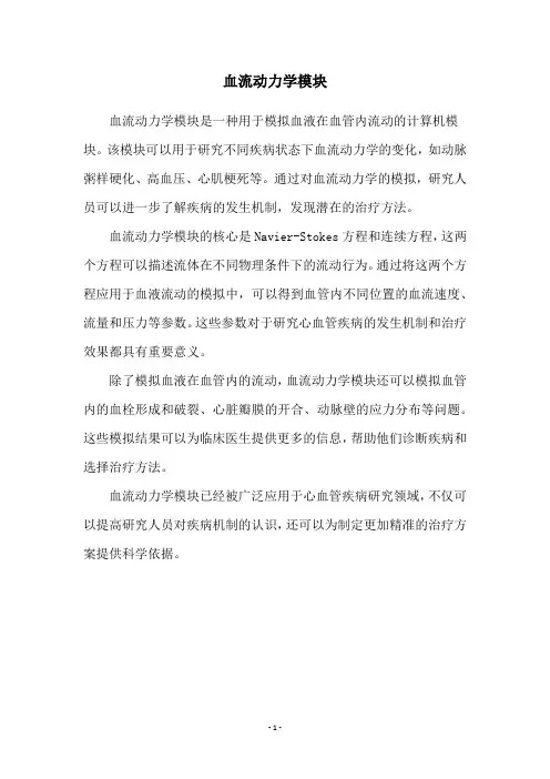 血流动力学模块